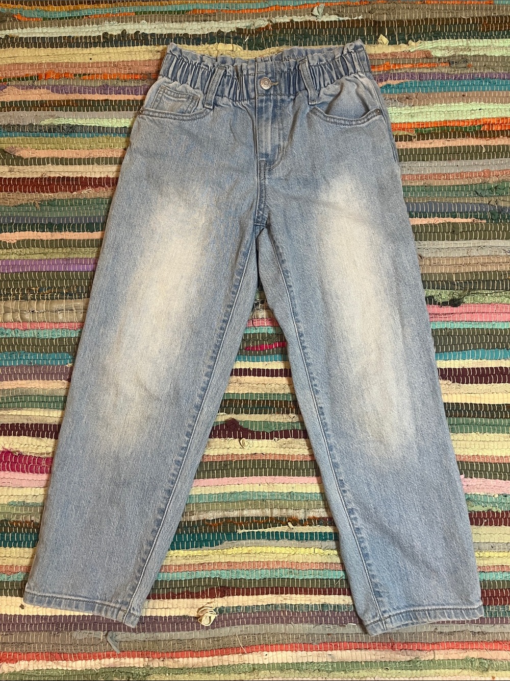 Cat & Jack Light Blue Relaxed Fit Paperbag Waist Jeans